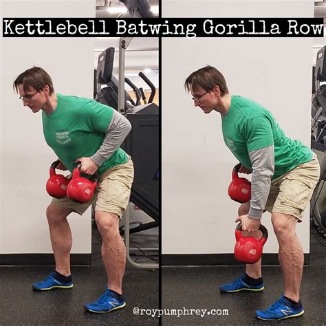 Kettlebell Gorilla Row . Kettlebell gorilla rows are a great way to incorporate a kettlebell into your horizontal pull pattern training, using a neutral grip and rowing from a dead stop on the floor. Stand with feet shoulder width apart or slightly wider, with two kettlebells between your feet. Bend at the hips and bend the knees slightly until …